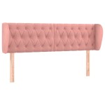 vidaXL Tăblie de pat cu aripioare roz 147x23x78/88 cm catifea