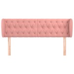 vidaXL Tăblie de pat cu aripioare roz 147x23x78/88 cm catifea