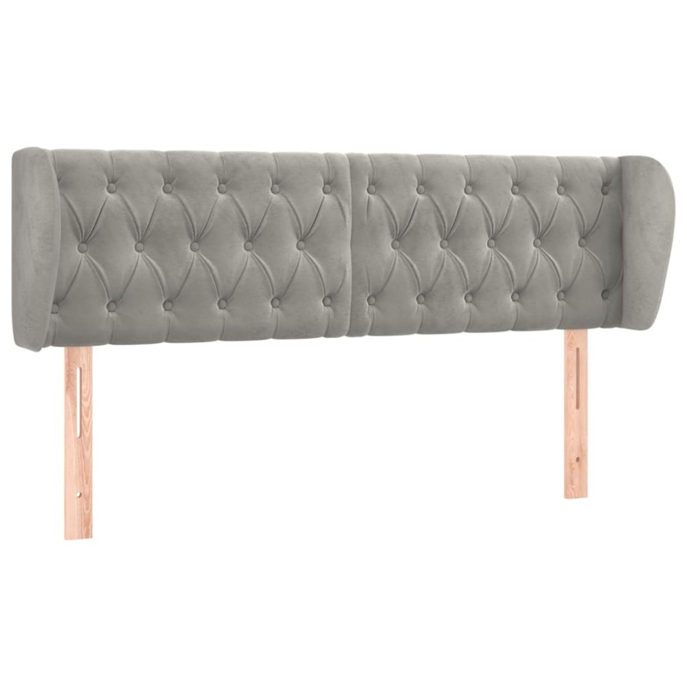 vidaXL Tăblie de pat cu aripioare gri deschis 163x23x78/88 cm catifea