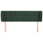 vidaXL Tăblie de pat cu aripioare verde închis 163x23x78/88 cm catifea