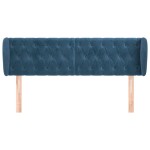 vidaXL Tăblie pat cu aripioare albastru închis 163x23x78/88 cm catifea