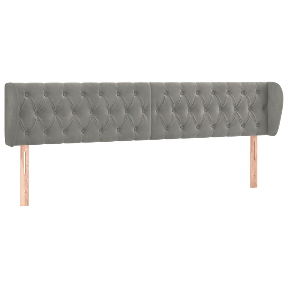 vidaXL Tăblie de pat cu aripioare gri deschis 183x23x78/88 cm catifea