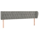 vidaXL Tăblie de pat cu aripioare gri deschis 183x23x78/88 cm catifea