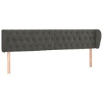 vidaXL Tăblie de pat cu aripioare gri închis 183x23x78/88 cm catifea