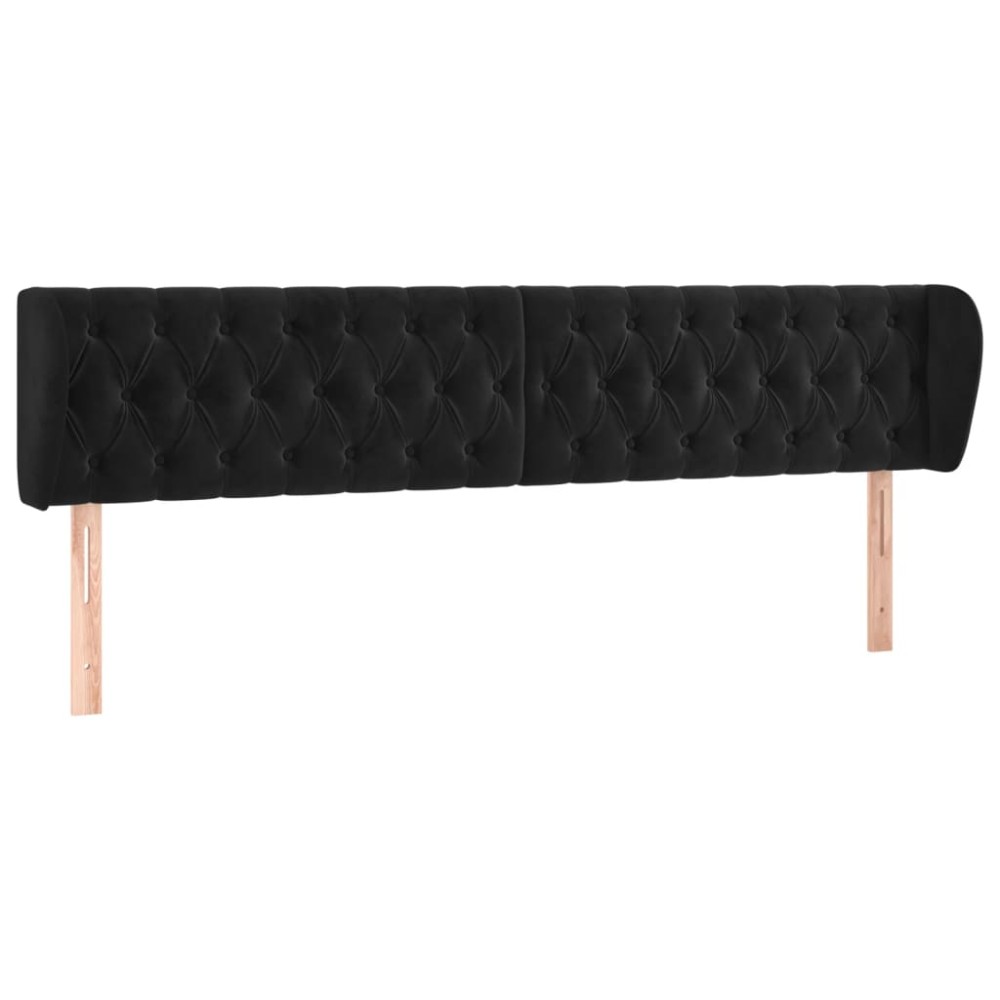 vidaXL Tăblie de pat cu aripioare negru 183x23x78/88 cm catifea