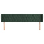 vidaXL Tăblie de pat cu aripioare verde închis 183x23x78/88 cm catifea