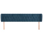 vidaXL Tăblie pat cu aripioare albastru închis 183x23x78/88 cm catifea