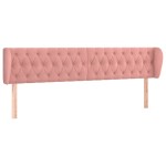 vidaXL Tăblie de pat cu aripioare roz 183x23x78/88 cm catifea