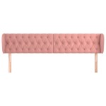 vidaXL Tăblie de pat cu aripioare roz 183x23x78/88 cm catifea