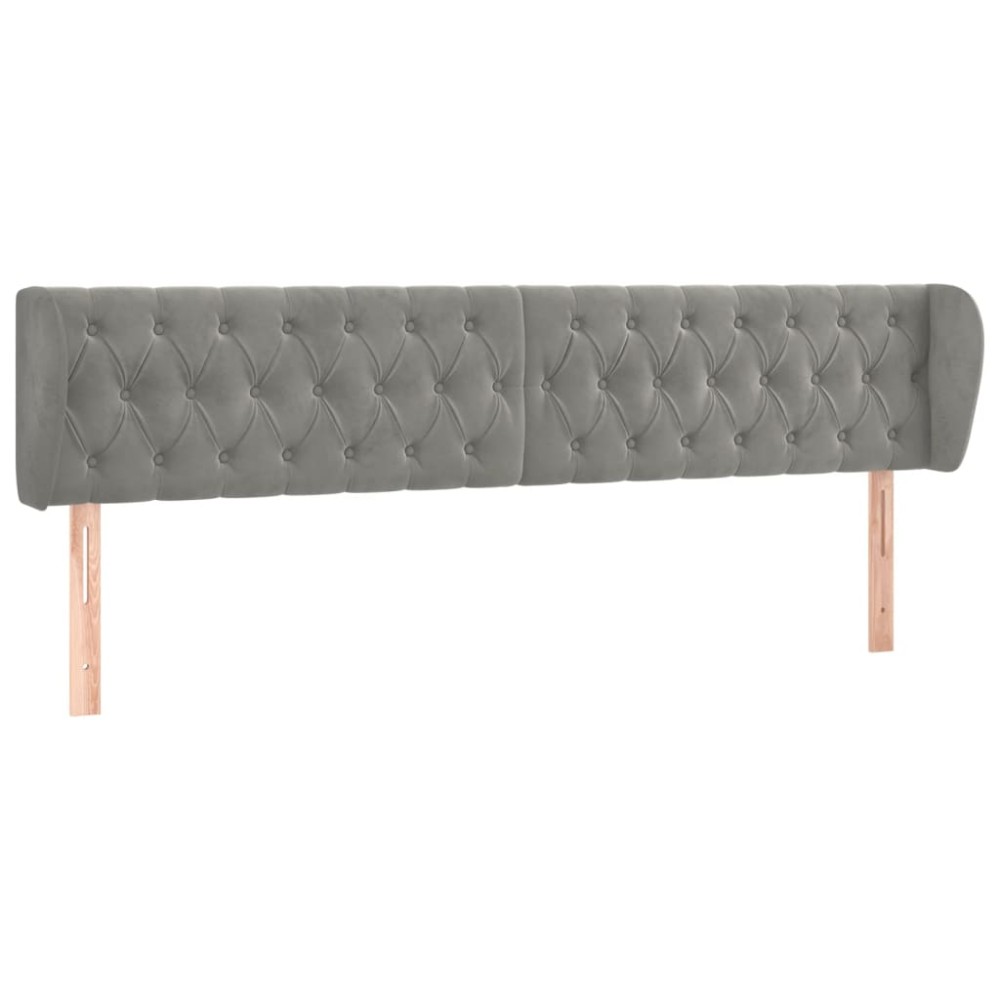 vidaXL Tăblie de pat cu aripioare gri deschis 203x23x78/88 cm catifea