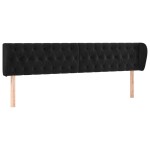 vidaXL Tăblie de pat cu aripioare negru 203x23x78/88 cm catifea vidaXL Tăblie de pat cu aripioare negru 203x23x78/88 cm catifea