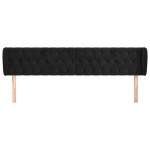 vidaXL Tăblie de pat cu aripioare negru 203x23x78/88 cm catifea vidaXL Tăblie de pat cu aripioare negru 203x23x78/88 cm catifea