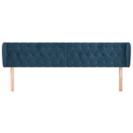 vidaXL Tăblie pat cu aripioare albastru închis 203x23x78/88 cm catifea