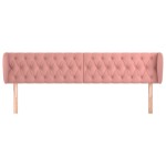 vidaXL Tăblie de pat cu aripioare roz 203x23x78/88 cm catifea