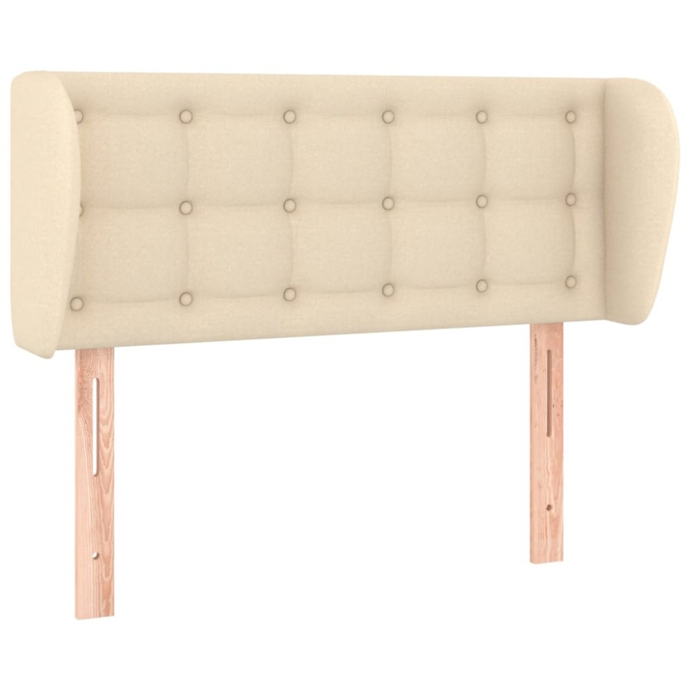 vidaXL Tăblie de pat cu aripioare crem 83x23x78/88 cm material textil