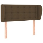 vidaXL Tăblie de pat cu aripioare maro închis 93x23x78/88 cm textil