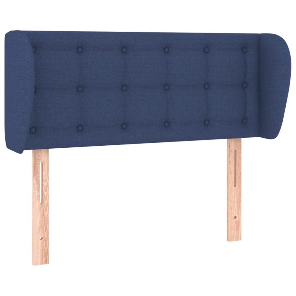 vidaXL Tăblie de pat cu aripioare albastru 93x23x78/88 cm textil