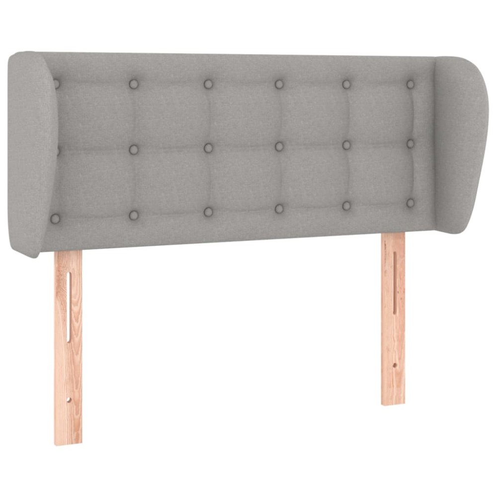 vidaXL Tăblie de pat cu aripioare gri deschis 103x23x78/88 cm textil