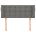 vidaXL Tăblie de pat cu aripioare gri închis 103x23x78/88 cm textil