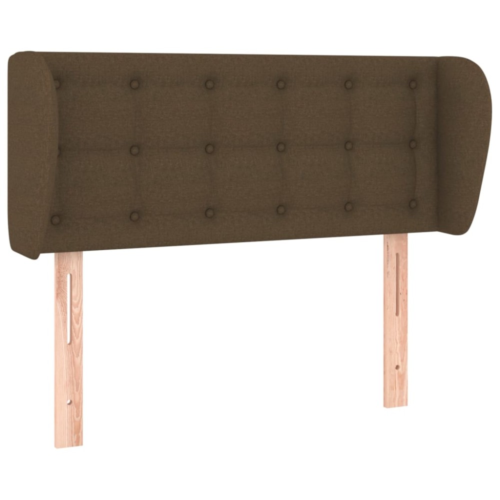 vidaXL Tăblie de pat cu aripioare maro închis 103x23x78/88 cm textil