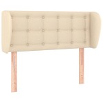 vidaXL Tăblie de pat cu aripioare crem 103x23x78/88 cm textil vidaXL Tăblie de pat cu aripioare crem 103x23x78/88 cm textil