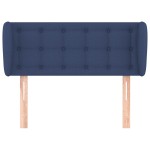 vidaXL Tăblie de pat cu aripioare, albastru, 103x23x78/88 cm textil