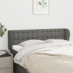 vidaXL Tăblie de pat cu aripioare gri închis 147x23x78/88 cm textil vidaXL Tăblie de pat cu aripioare gri închis 147x23x78/88 cm textil