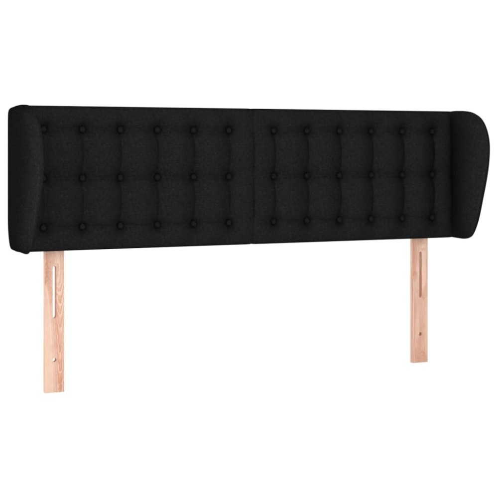 vidaXL Tăblie de pat cu aripioare negru 147x23x78/88 cm textil