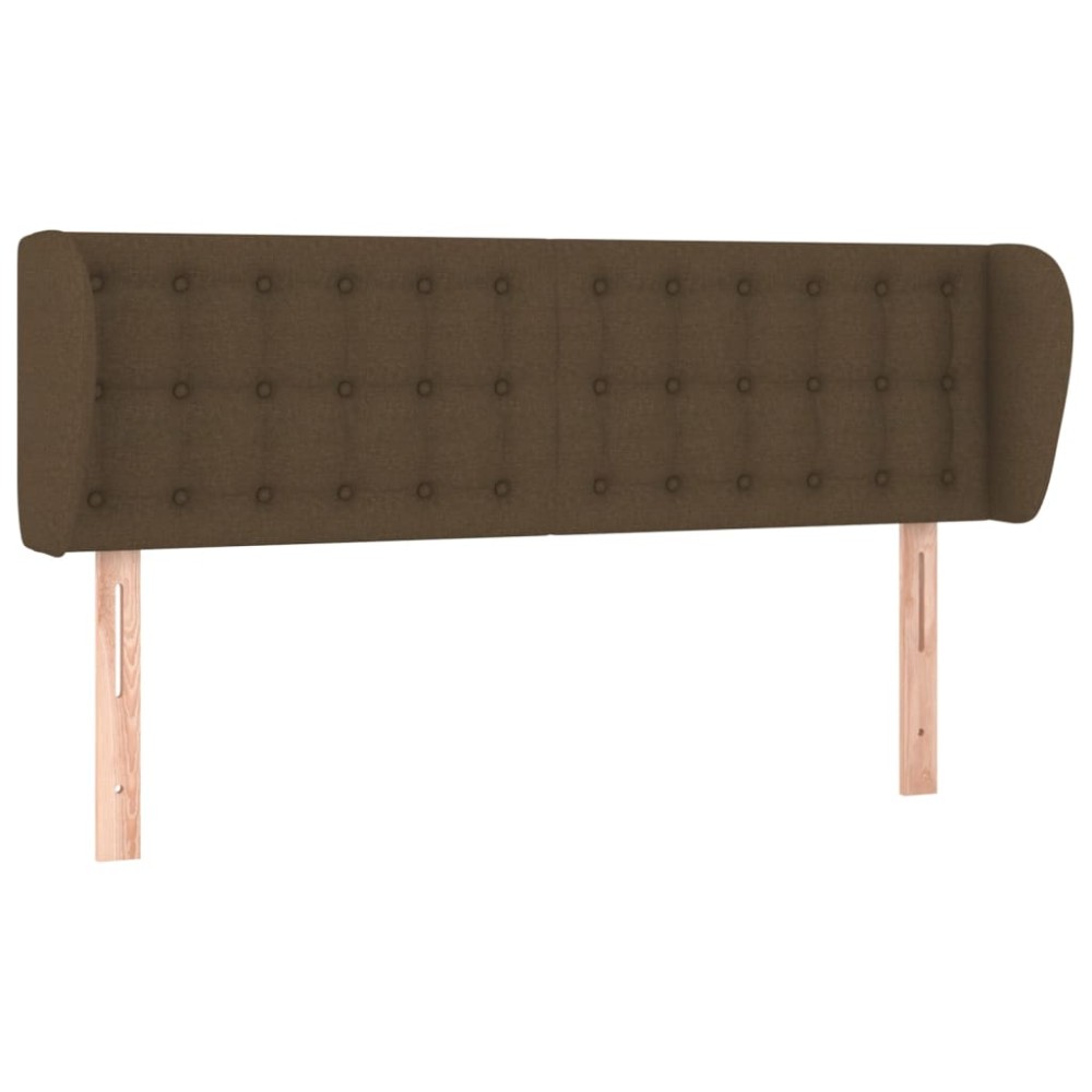 vidaXL Tăblie de pat cu aripioare maro închis 147x23x78/88 cm textil