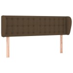 vidaXL Tăblie de pat cu aripioare maro închis 147x23x78/88 cm textil vidaXL Tăblie de pat cu aripioare maro închis 147x23x78/88 cm textil