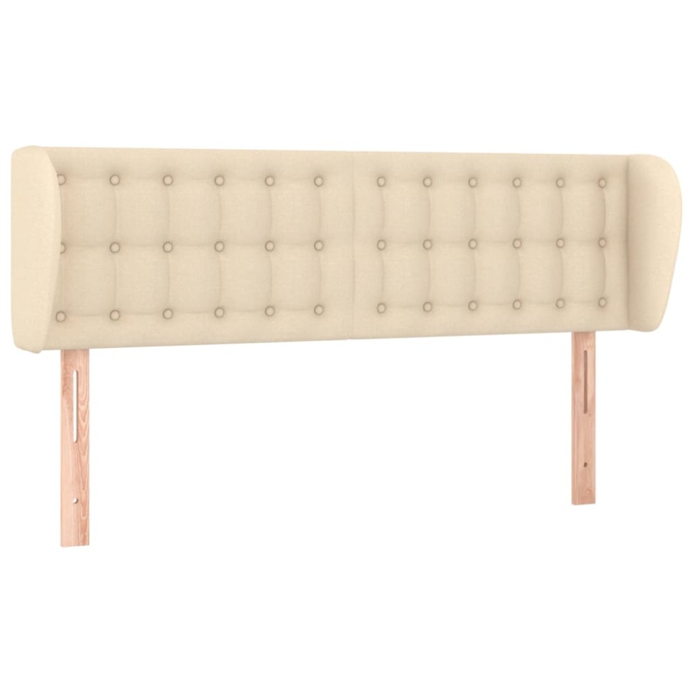 vidaXL Tăblie de pat cu aripioare crem 147x23x78/88 cm material textil