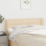vidaXL Tăblie de pat cu aripioare crem 147x23x78/88 cm material textil vidaXL Tăblie de pat cu aripioare crem 147x23x78/88 cm material textil