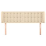 vidaXL Tăblie de pat cu aripioare crem 147x23x78/88 cm material textil vidaXL Tăblie de pat cu aripioare crem 147x23x78/88 cm material textil