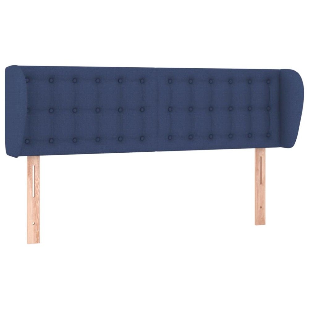 vidaXL Tăblie de pat cu aripioare, albastru, 147x23x78/88 cm textil