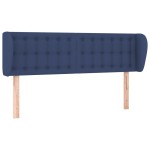 vidaXL Tăblie de pat cu aripioare, albastru, 147x23x78/88 cm textil