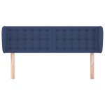 vidaXL Tăblie de pat cu aripioare, albastru, 147x23x78/88 cm textil