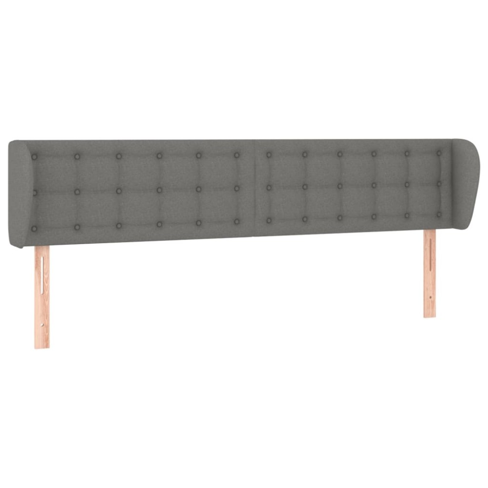 vidaXL Tăblie de pat cu aripioare gri închis 163x23x78/88 cm textil