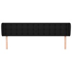 vidaXL Tăblie de pat cu aripioare negru 183x23x78/88 cm textil