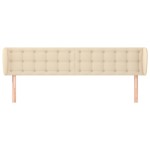 vidaXL Tăblie de pat cu aripioare crem 183x23x78/88 cm material textil vidaXL Tăblie de pat cu aripioare crem 183x23x78/88 cm material textil