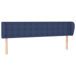 vidaXL Tăblie de pat cu aripioare, albastru, 183x23x78/88 cm textil