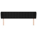 vidaXL Tăblie de pat cu aripioare negru 203x23x78/88 cm textil