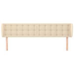 vidaXL Tăblie de pat cu aripioare crem 203x23x78/88 cm textil vidaXL Tăblie de pat cu aripioare crem 203x23x78/88 cm textil