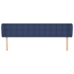vidaXL Tăblie de pat cu aripioare, albastru, 203x23x78/88 cm textil vidaXL Tăblie de pat cu aripioare, albastru, 203x23x78/88 cm textil