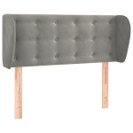 vidaXL Tăblie de pat cu aripioare gri deschis 83x23x78/88 cm catifea