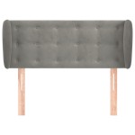 vidaXL Tăblie de pat cu aripioare gri deschis 83x23x78/88 cm catifea
