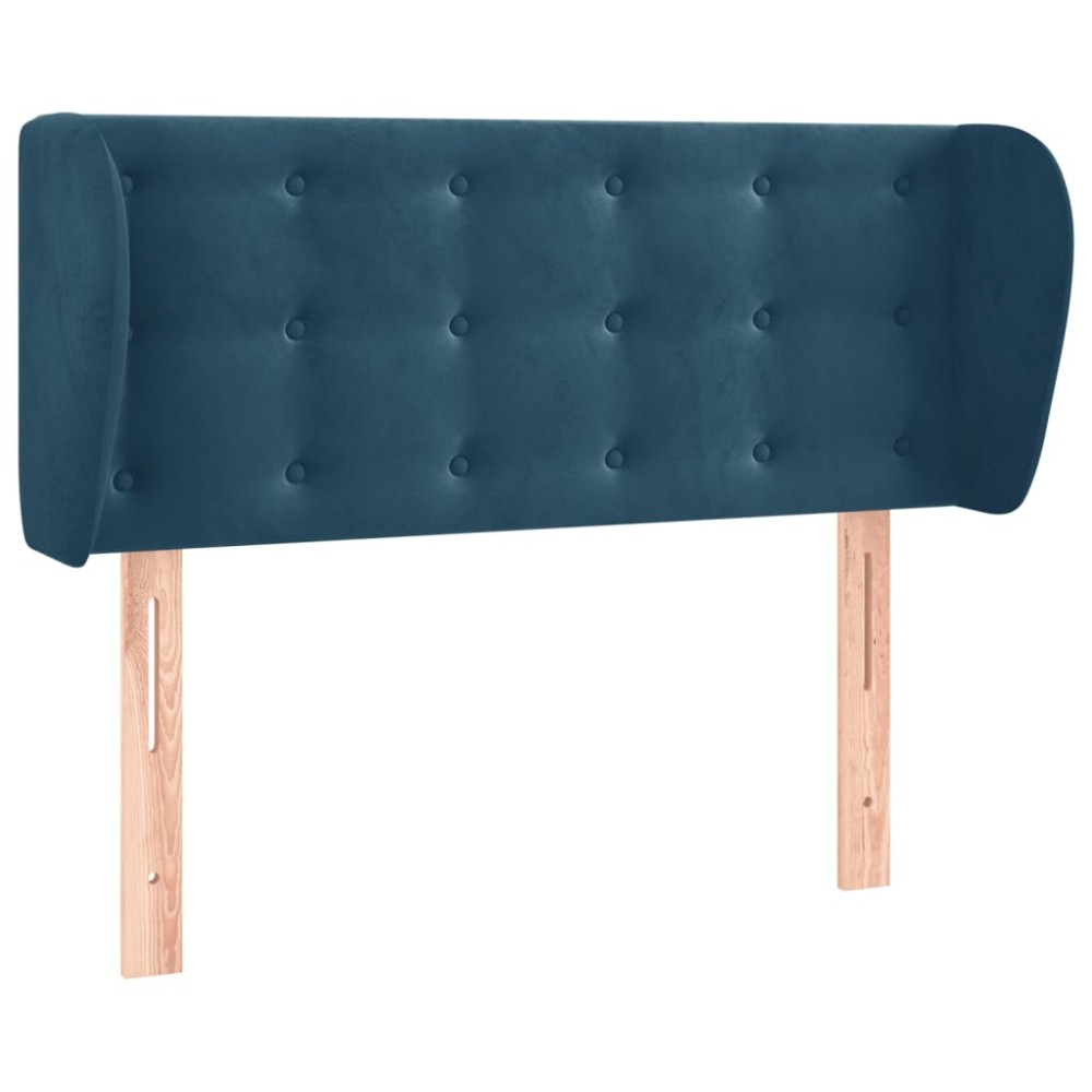 vidaXL Tăblie pat cu aripioare albastru închis 93x23x78/88 cm textil
