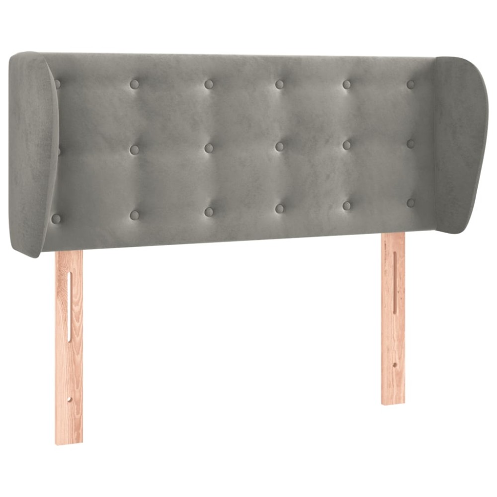 vidaXL Tăblie de pat cu aripioare gri deschis 103x23x78/88 cm catifea