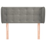 vidaXL Tăblie de pat cu aripioare gri deschis 103x23x78/88 cm catifea