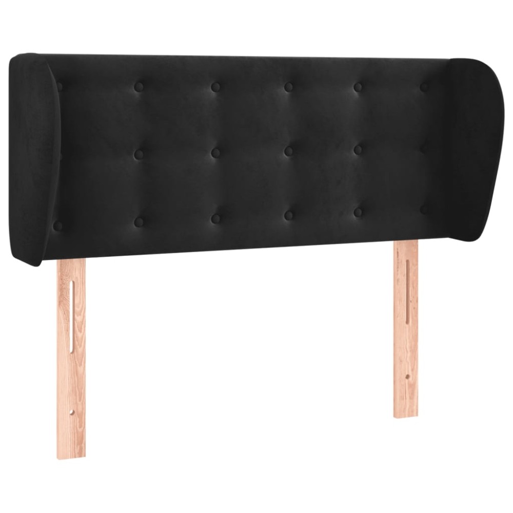 vidaXL Tăblie de pat cu aripioare negru 103x23x78/88 cm catifea