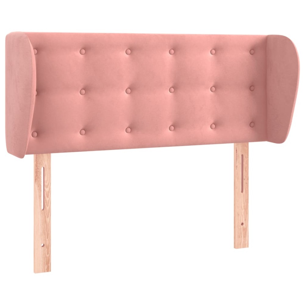 vidaXL Tăblie de pat cu aripioare roz 103x23x78/88 cm catifea
